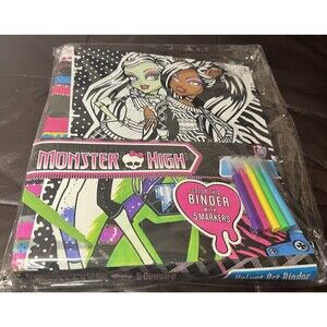 Monster High 3 Ring Binder Velvet Art Clawdeen Wolf Frankie Stein  Sealed